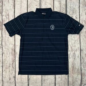 Bethpage Black Golf Course Nike Mens Preppy Tennis Blue Polo Country Club Shirt